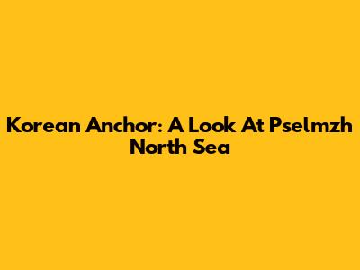 Korean Anchor: A Look At Pselmzh North Sea