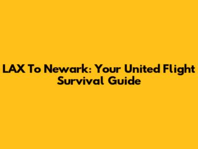LAX To Newark: Your United Flight Survival Guide