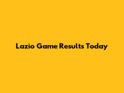 Lazio Game Results Today