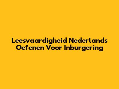 Leesvaardigheid Nederlands Oefenen Voor Inburgering