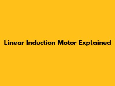Linear Induction Motor Explained