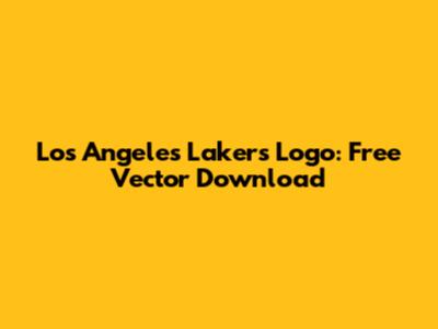 Los Angeles Lakers Logo: Free Vector Download