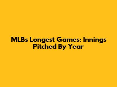 MLB's Longest Games: Innings Pitched By Year