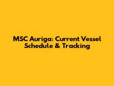 MSC Auriga: Current Vessel Schedule & Tracking