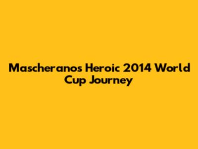 Mascherano's Heroic 2014 World Cup Journey
