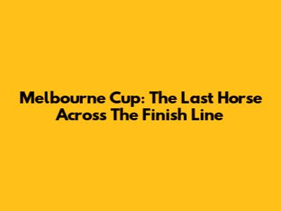 Melbourne Cup: The Last Horse Across The Finish Line