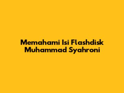 Memahami Isi Flashdisk Muhammad Syahroni