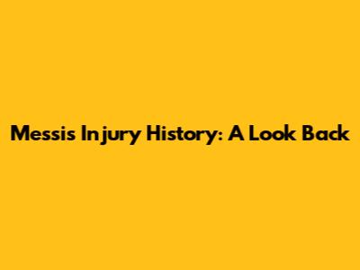 Messi's Injury History: A Look Back