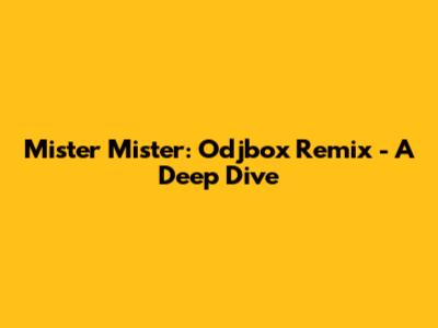 Mister Mister: Odjbox Remix - A Deep Dive