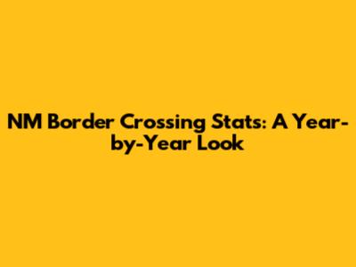 NM Border Crossing Stats: A Year-by-Year Look