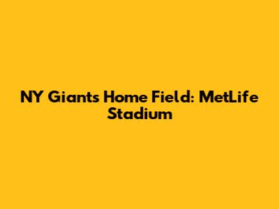 NY Giants' Home Field: MetLife Stadium