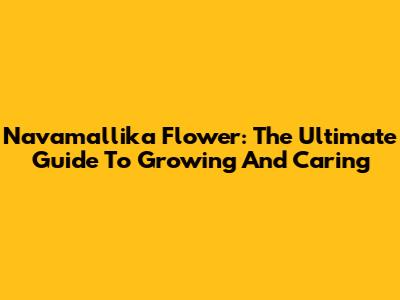 Navamallika Flower: The Ultimate Guide To Growing And Caring