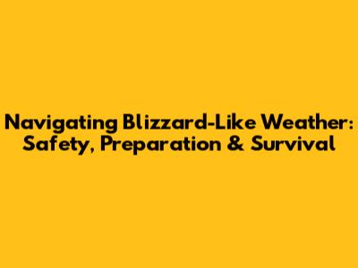 Navigating Blizzard-Like Weather: Safety, Preparation & Survival