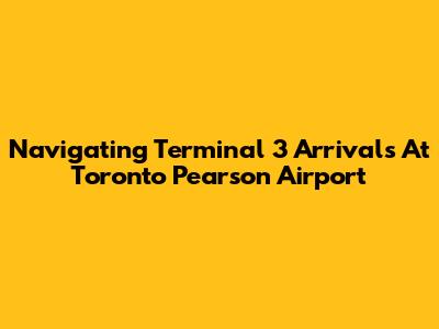 Navigating Terminal 3 Arrivals At Toronto Pearson Airport