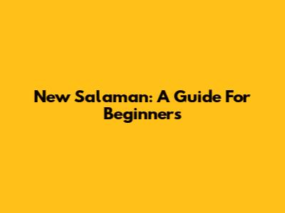 New Salaman: A Guide For Beginners