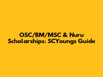 OSC/BM/MSC & Nuru Scholarships: SCYoungs Guide