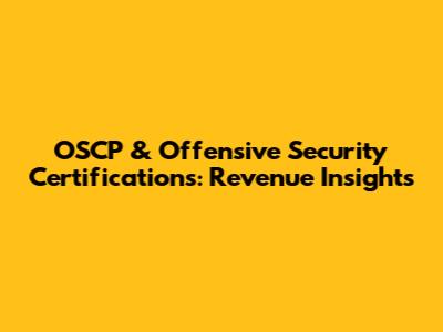 OSCP & Offensive Security Certifications: Revenue Insights