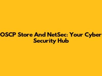 OSCP Store And NetSec: Your Cyber Security Hub