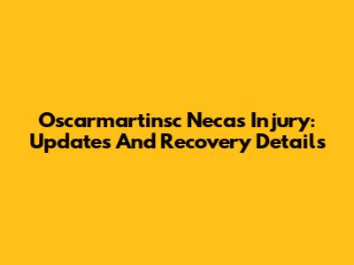 Oscarmartinsc Necas Injury: Updates And Recovery Details