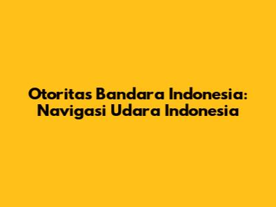 Otoritas Bandara Indonesia: Navigasi Udara Indonesia