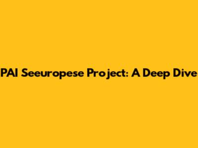 PAI Seeuropese Project: A Deep Dive