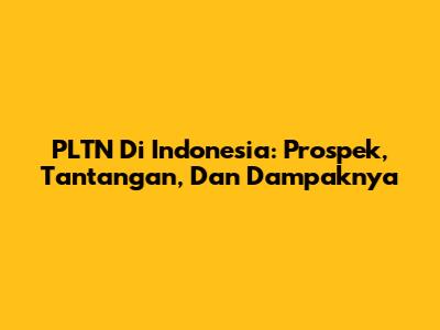 PLTN Di Indonesia: Prospek, Tantangan, Dan Dampaknya