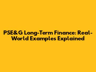 PSE&G Long-Term Finance: Real-World Examples Explained