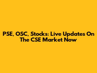 PSE, OSC, Stocks: Live Updates On The CSE Market Now