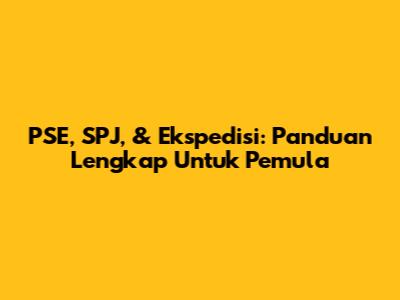 PSE, SPJ, & Ekspedisi: Panduan Lengkap Untuk Pemula