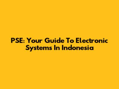 PSE: Your Guide To Electronic Systems In Indonesia
