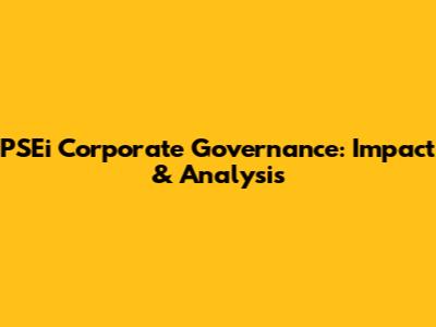 PSEi Corporate Governance: Impact & Analysis