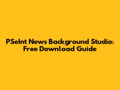 PSeInt News Background Studio: Free Download Guide