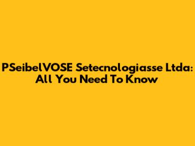 PSeibelVOSE Setecnologiasse Ltda: All You Need To Know