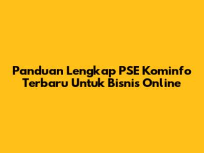 Panduan Lengkap PSE Kominfo Terbaru Untuk Bisnis Online