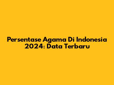 Persentase Agama Di Indonesia 2024: Data Terbaru