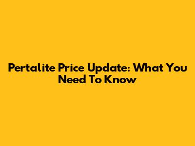 Pertalite Price Update: What You Need To Know