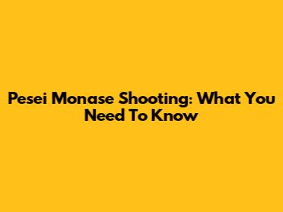 Pesei Monase Shooting: What You Need To Know