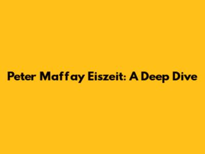 Peter Maffay Eiszeit: A Deep Dive