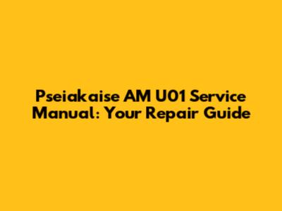 Pseiakaise AM U01 Service Manual: Your Repair Guide