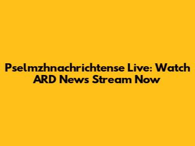 Pselmzhnachrichtense Live: Watch ARD News Stream Now