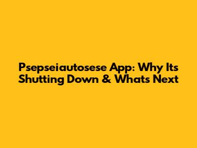 Psepseiautosese App: Why It's Shutting Down & What's Next