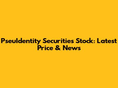 PseuIdentity Securities Stock: Latest Price & News