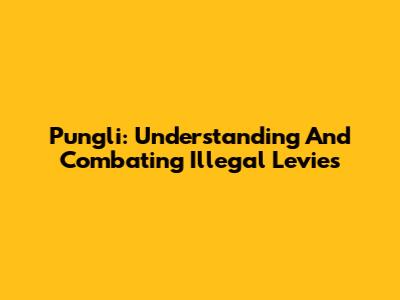 Pungli: Understanding And Combating Illegal Levies
