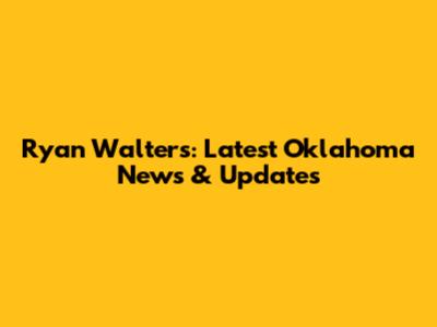 Ryan Walters: Latest Oklahoma News & Updates