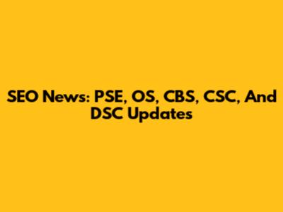 SEO News: PSE, OS, CBS, CSC, And DSC Updates
