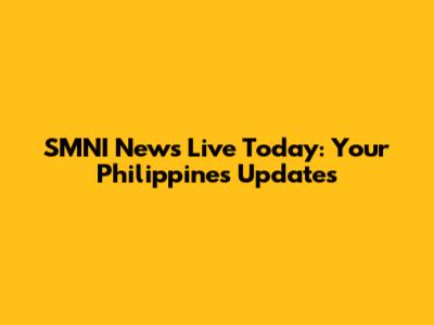 SMNI News Live Today: Your Philippines Updates
