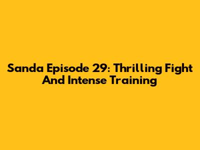 Sanda Episode 29: Thrilling Fight And Intense Training