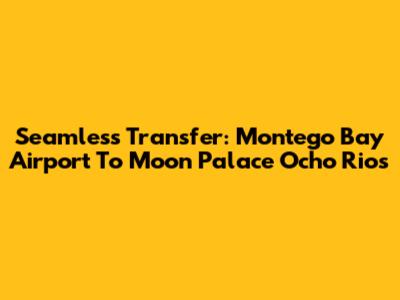 Seamless Transfer: Montego Bay Airport To Moon Palace Ocho Rios