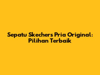 Sepatu Skechers Pria Original: Pilihan Terbaik