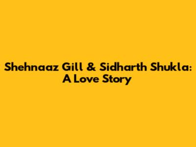 Shehnaaz Gill & Sidharth Shukla: A Love Story